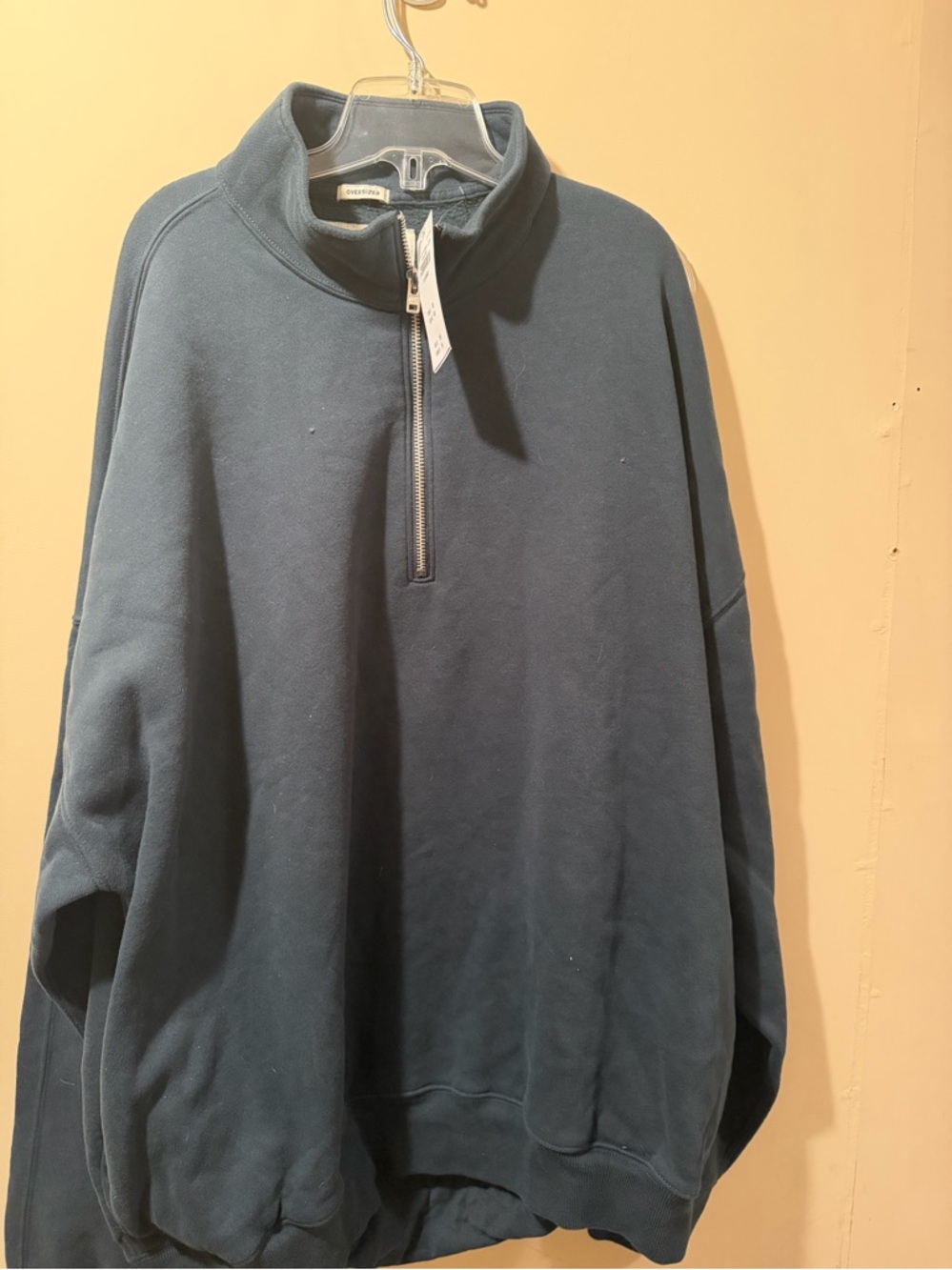 Abercrombie Oversized 1/4 zip dark green NWT XL